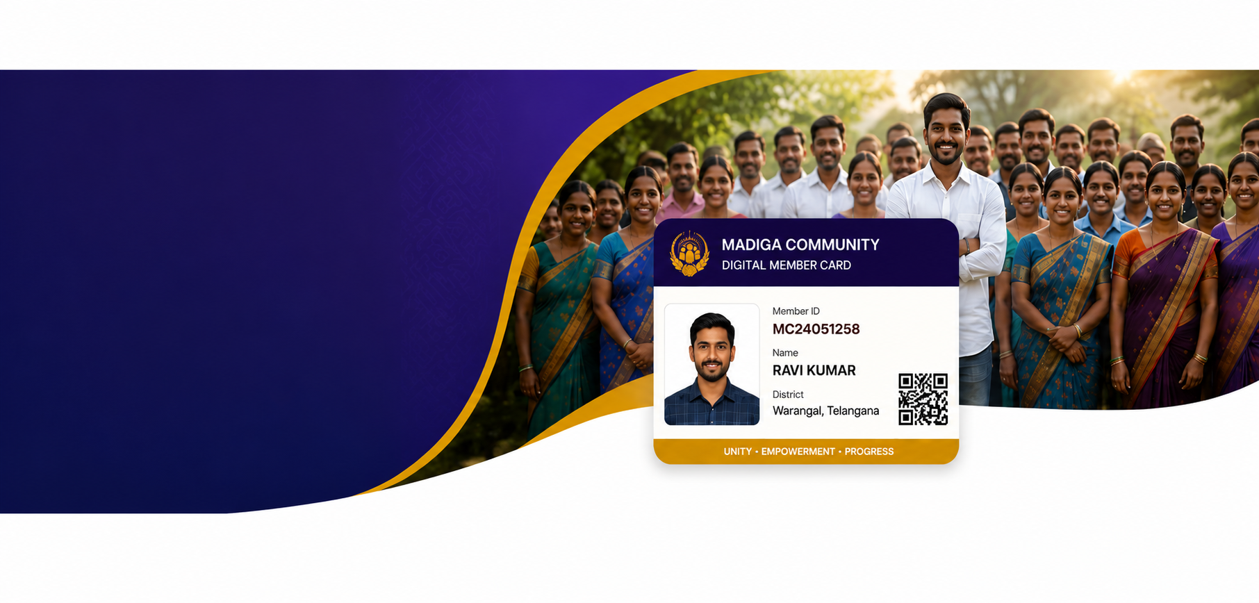 Madiga Community members with digital card